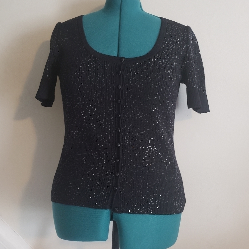 St. John Evening By Marie Gray Short Sleeve Sweater